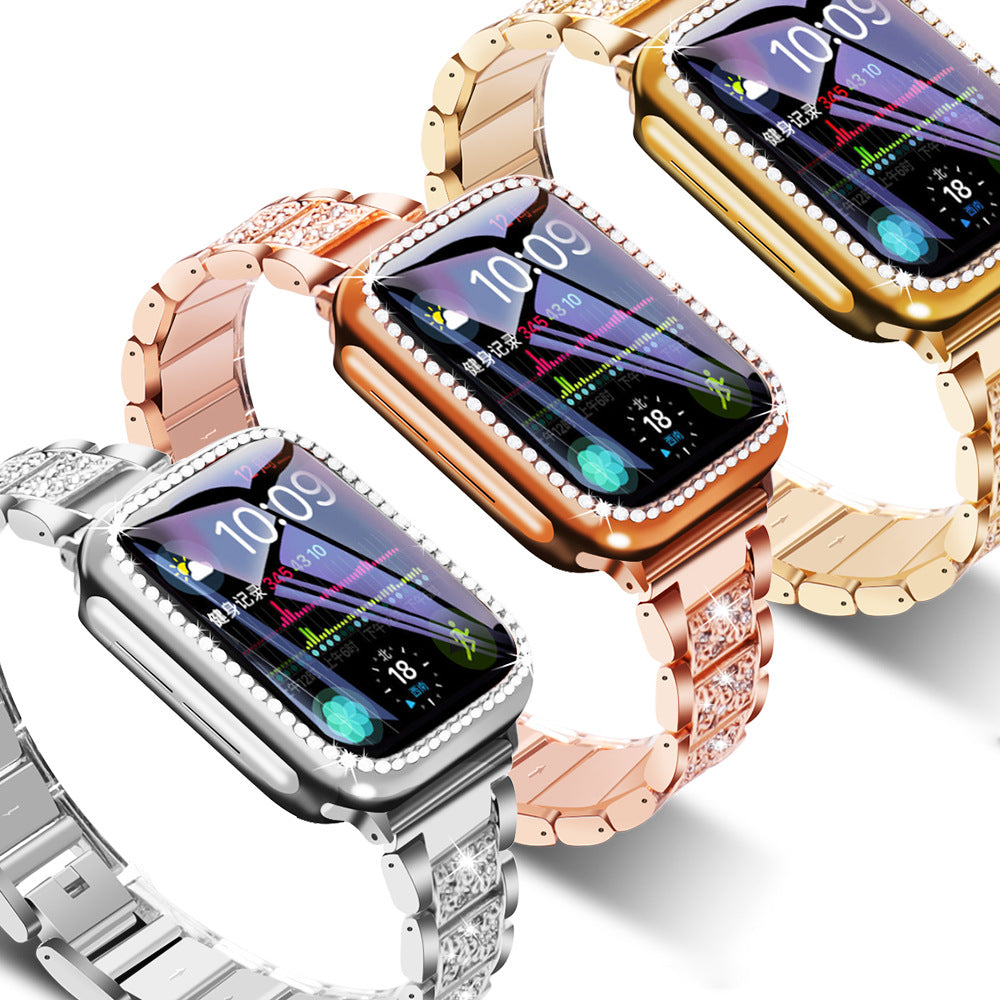 Three Bead Diamond Bracelet | Compatible with Apple Watch 38mm to 44mm