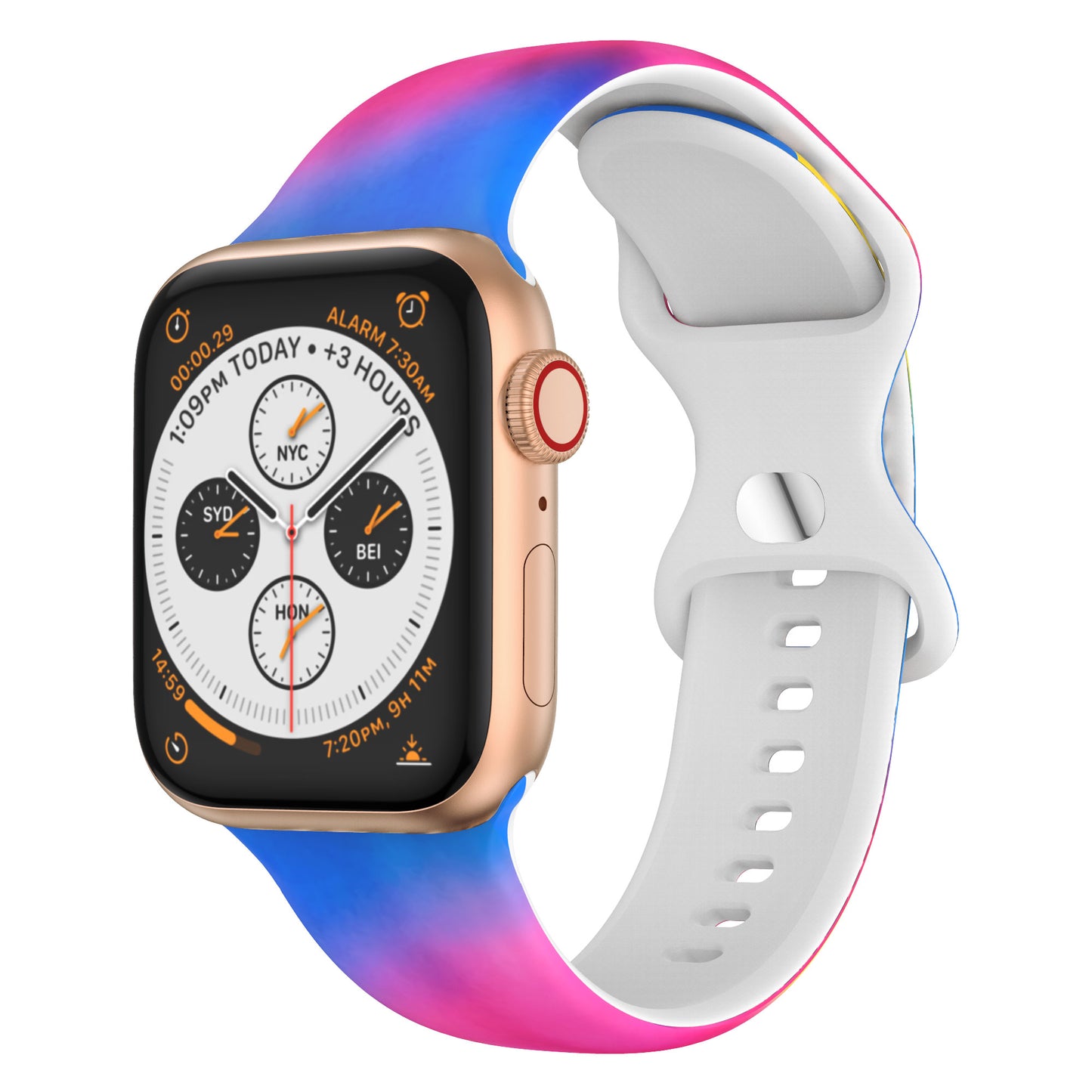 Silicone 8 Buckle Strap | Compatible with Apple Watch 38mm to 42mm