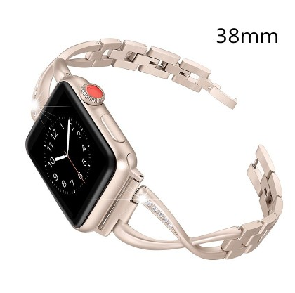 Diamond Stainless Steel Bracelet | Compatible with Apple Watch 38mm to 42mm