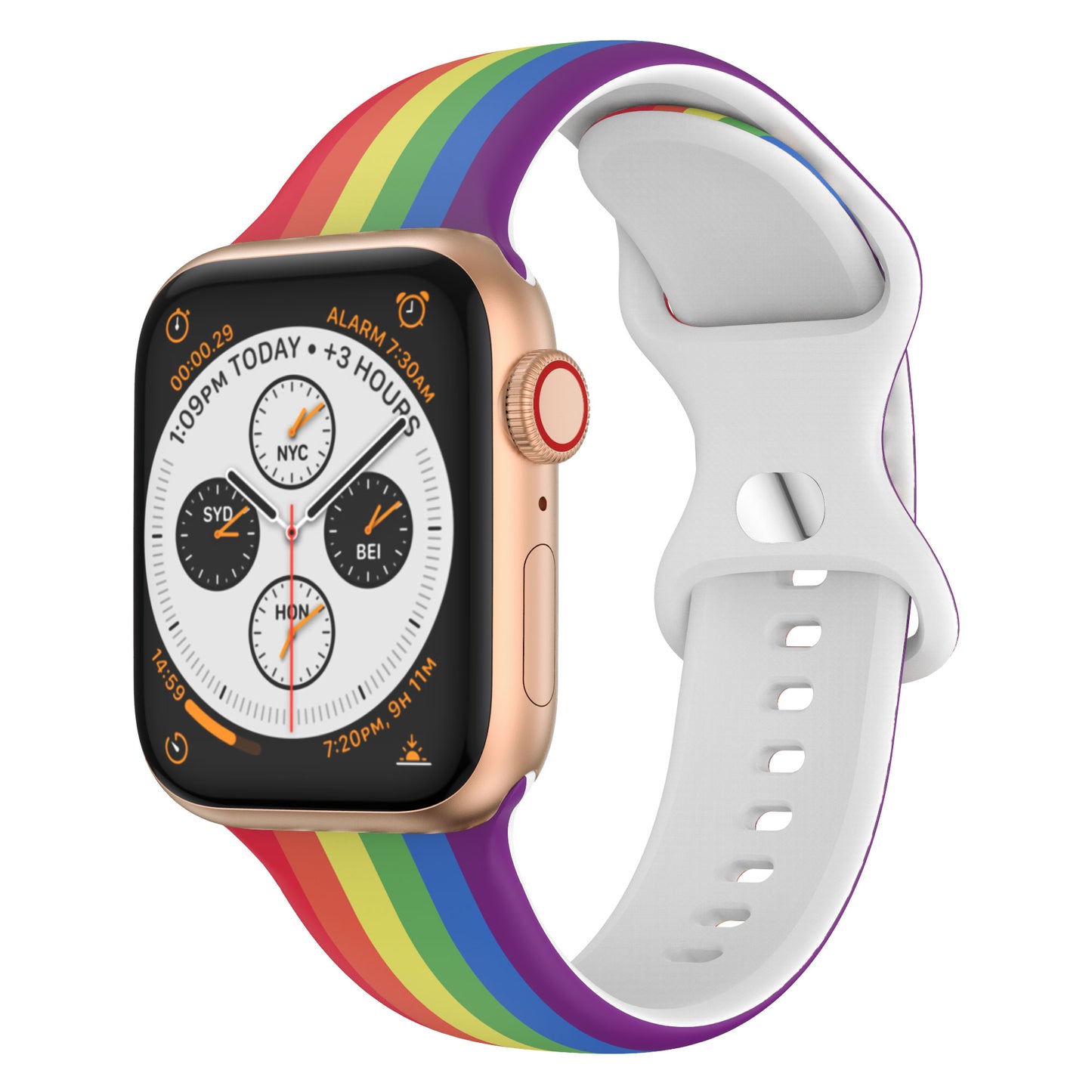 Silicone 8 Buckle Strap | Compatible with Apple Watch 38mm to 42mm