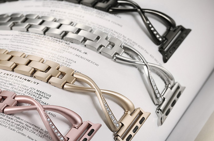 Diamond Stainless Steel Bracelet | Compatible with Apple Watch 38mm to 42mm