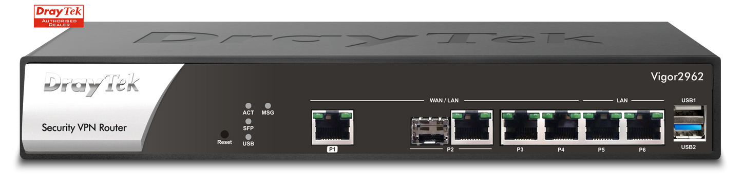 DrayTek Vigor 2962 Dual-WAN Load Balancing Firewall VPN Router | V2962-K