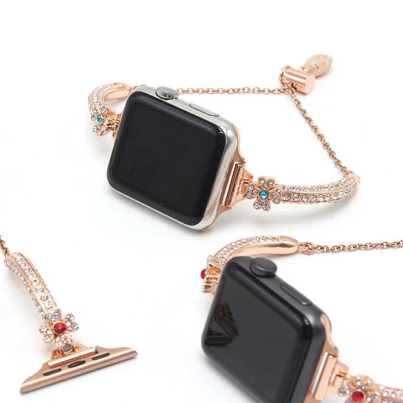 Clover Diamond Alloy Watch Bracelet | Compatible with Apple Watch 38mm to 45mm