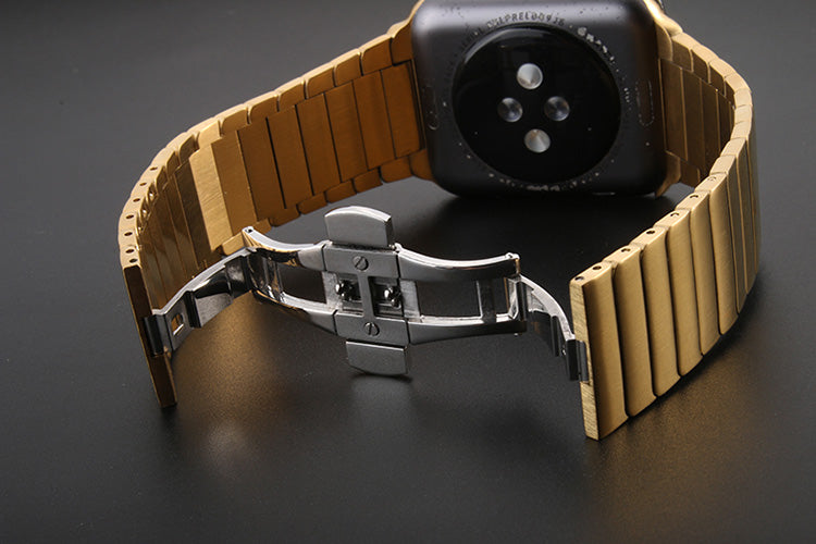 Luxury Stainless Steel Link Watch Strap | Compatible with Apple Watch 38mm to 42mm