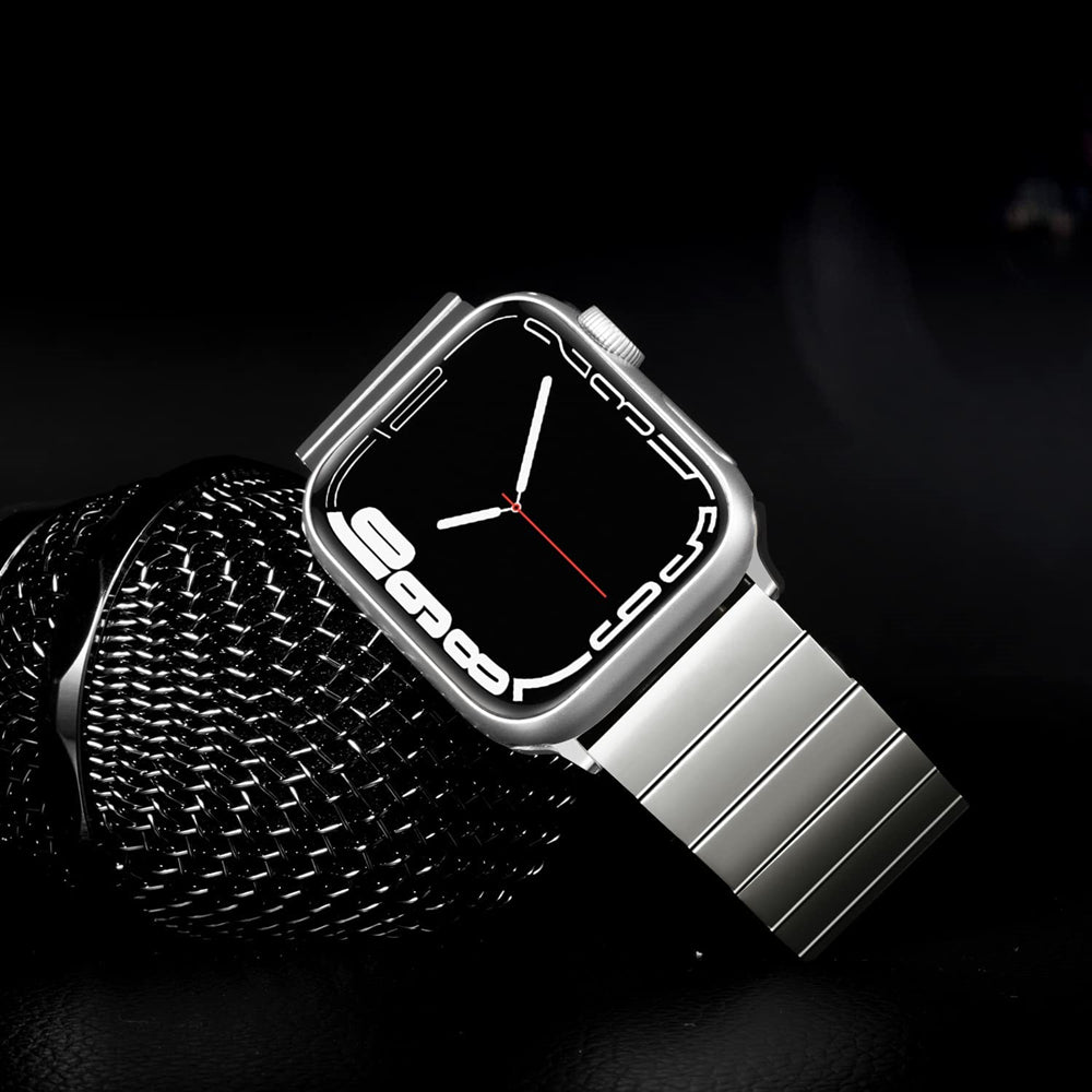 Steel 4 Beads Solid Metal Strap | Compatible with Apple Watch 38mm to 42mm