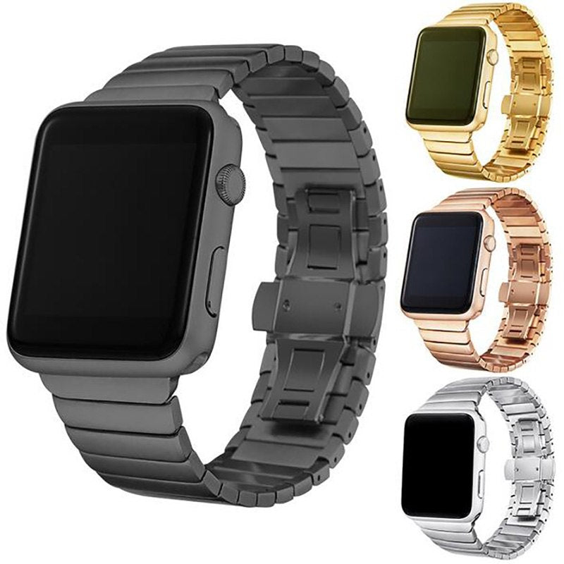 Luxury Stainless Steel Link Watch Strap | Compatible with Apple Watch 38mm to 42mm