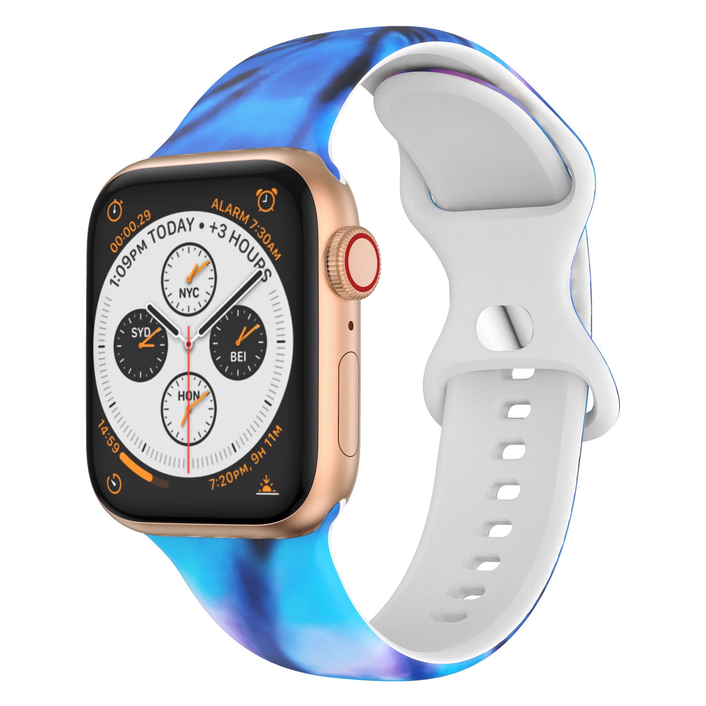 Silicone 8 Buckle Strap | Compatible with Apple Watch 38mm to 42mm