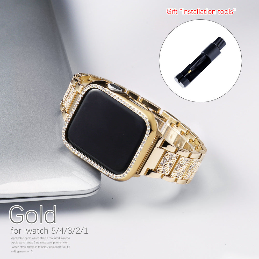 Three Bead Diamond Bracelet | Compatible with Apple Watch 38mm to 44mm