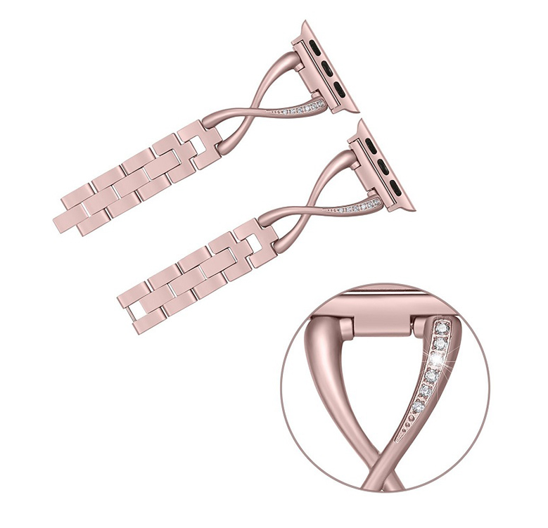 Diamond Stainless Steel Bracelet | Compatible with Apple Watch 38mm to 42mm