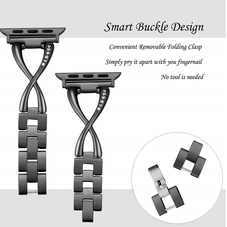 Diamond Stainless Steel Bracelet | Compatible with Apple Watch 38mm to 42mm