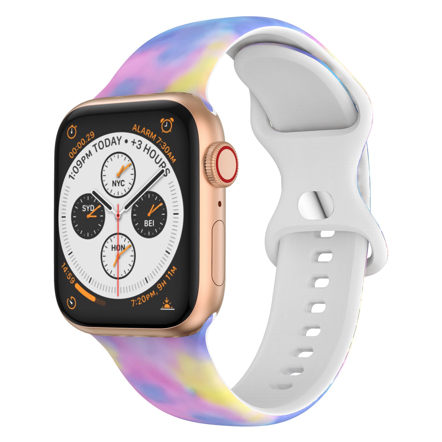 Silicone 8 Buckle Strap | Compatible with Apple Watch 38mm to 42mm