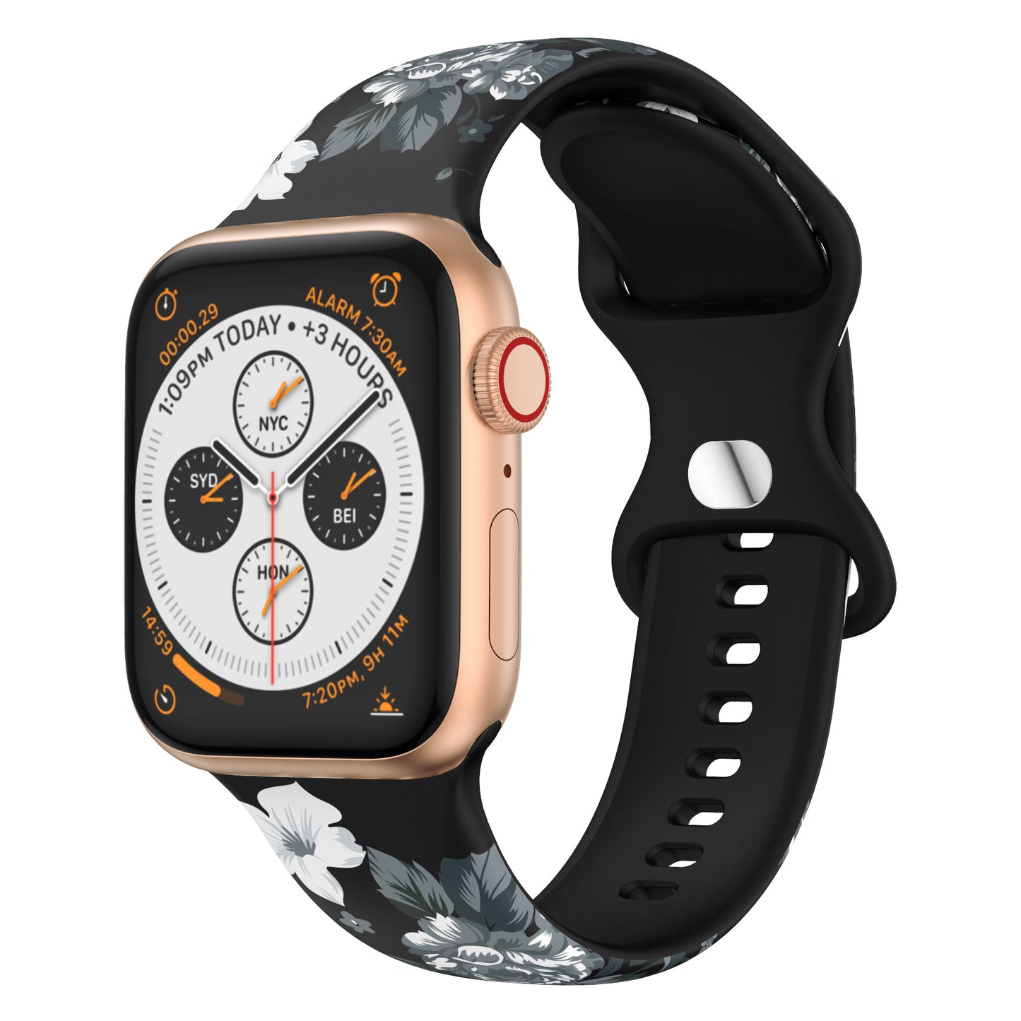 Silicone 8 Buckle Strap | Compatible with Apple Watch 38mm to 42mm
