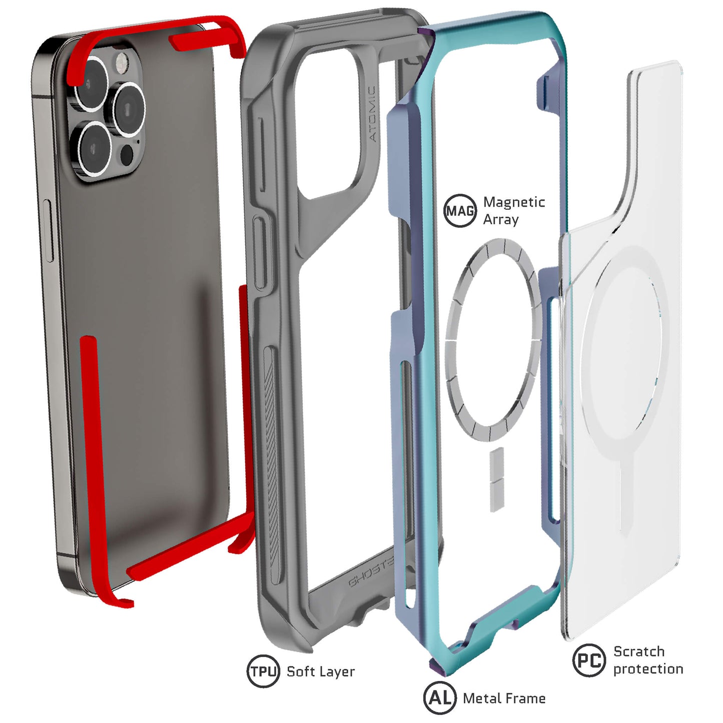 Ghostek Atomic Slim 4 Case for iPhone 13 (5.4") | Military Grade (MagSafe)
