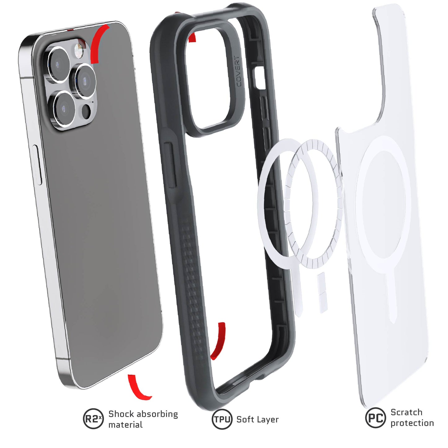 Ghostek Covert 6 Case for iPhone 14 Pro Max | Military Grade (MagSafe)