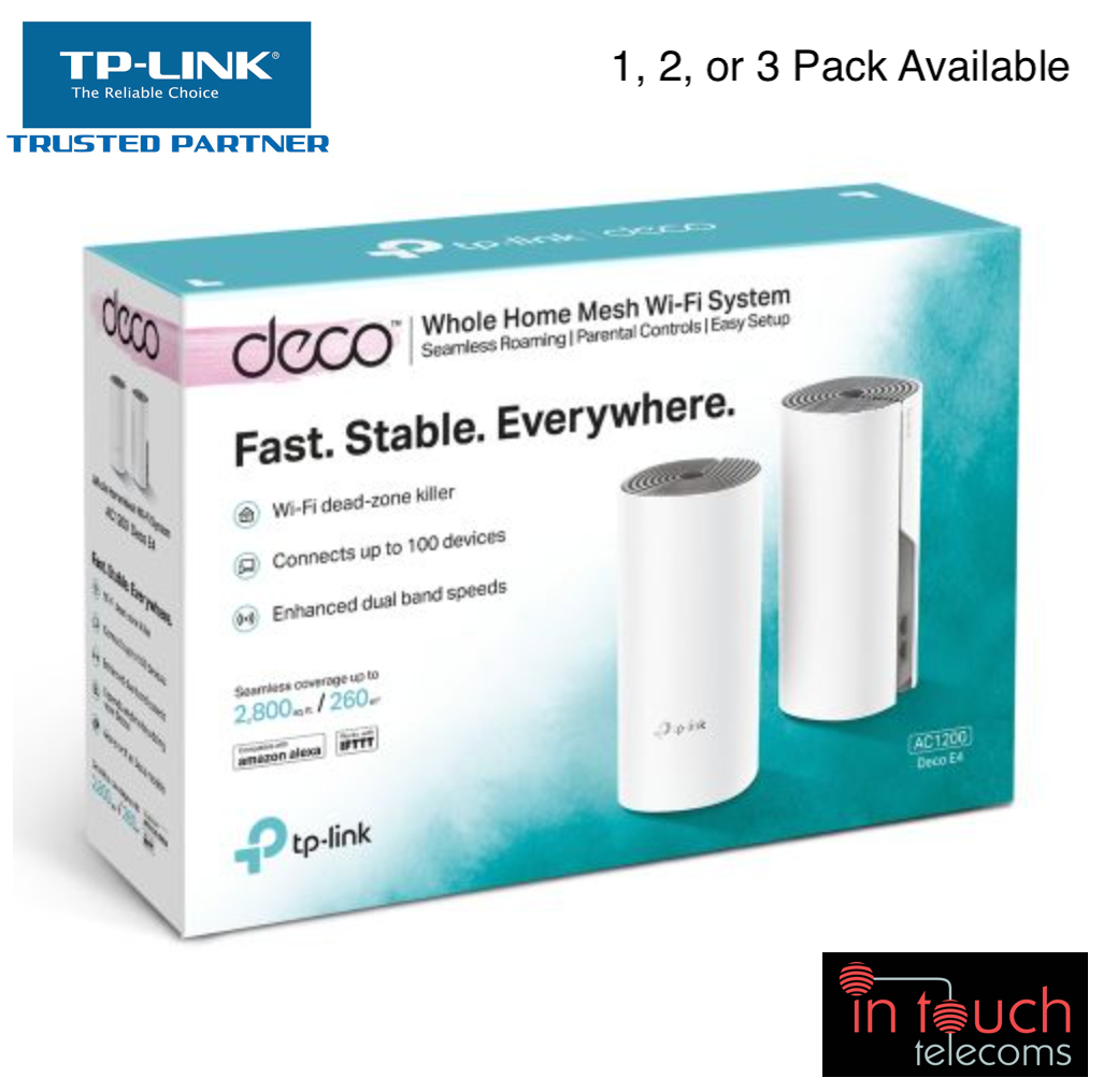 TP-Link Deco E4 WiFi Mesh System (AC1200) | 1, 2, or 3 Pack