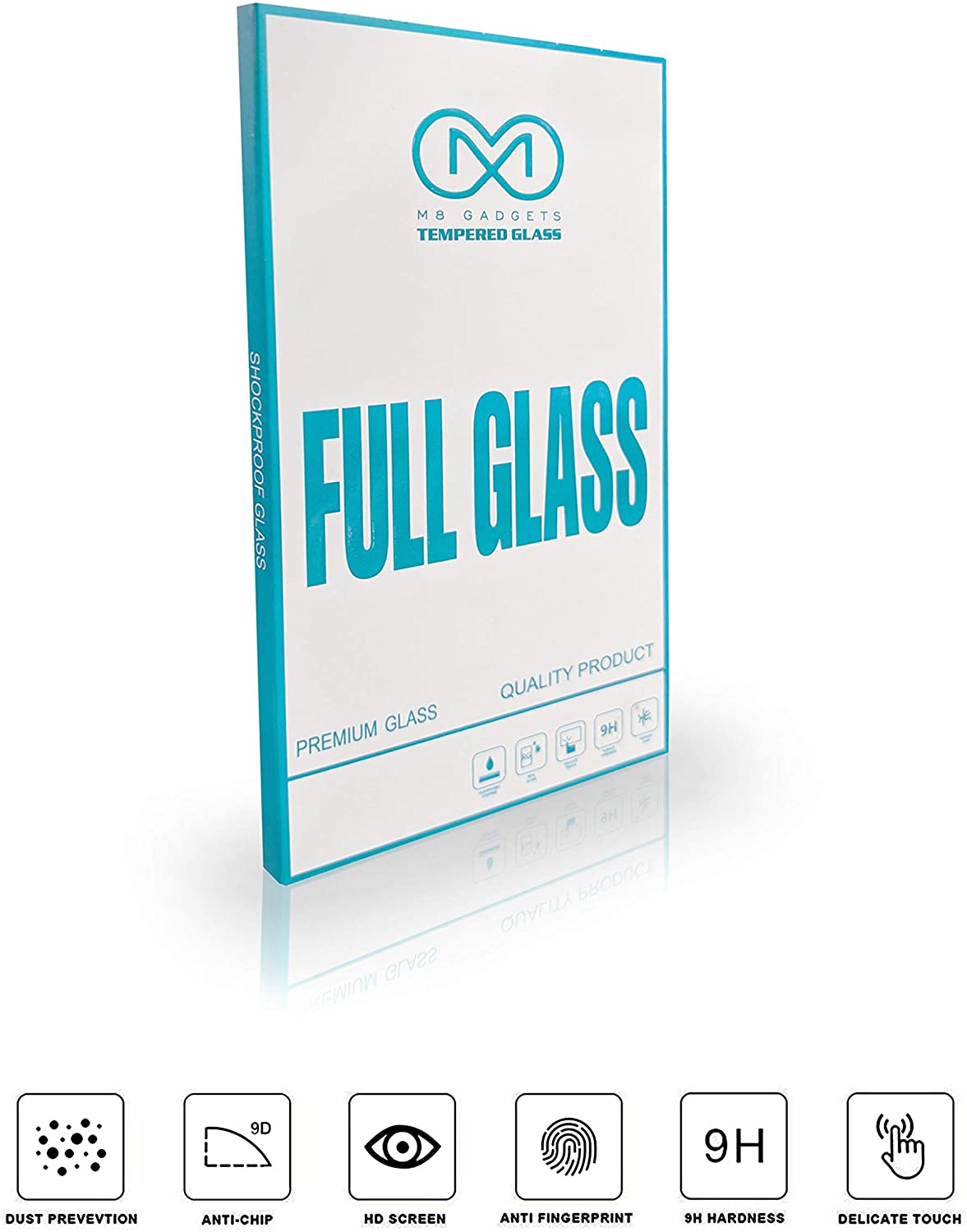 M8 Gadgets Tempered Glass for iPhone | Premium 5D Black