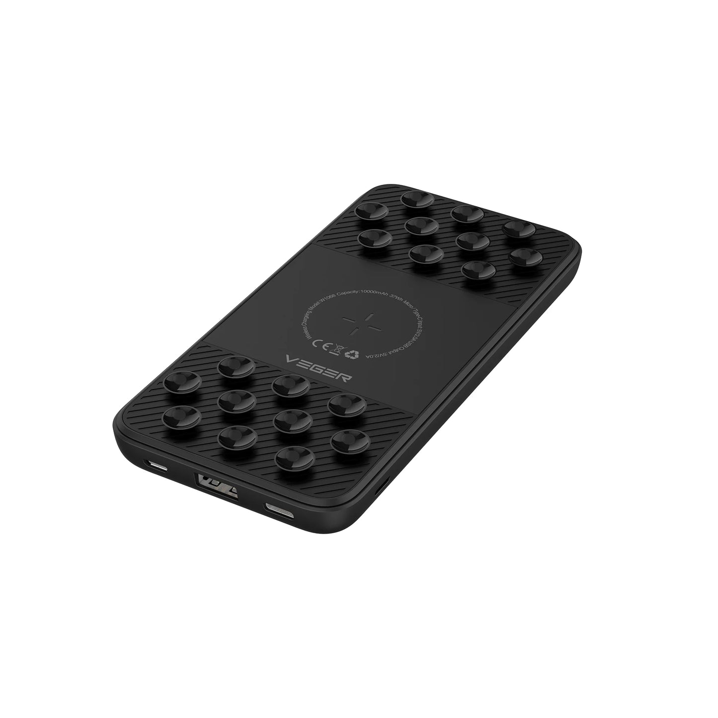 Monarch Wireless Energy Bar W10 Pro | Qi, 15W, 10,000mAh PowerBank,Suction Cups