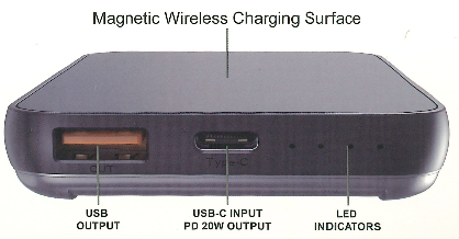 Monarch EnergyBar i5 Magnetic Wireless Power Bank | 10W 5000mAh