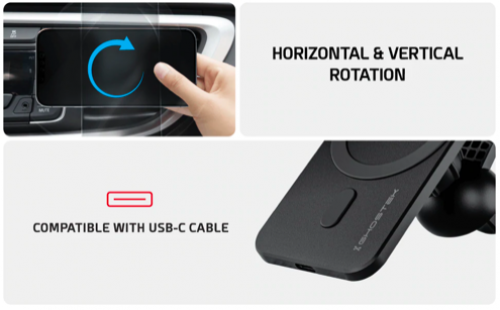 Ghostek NRGmount | iPhone Magnetic MagSafe Car Mount Charger