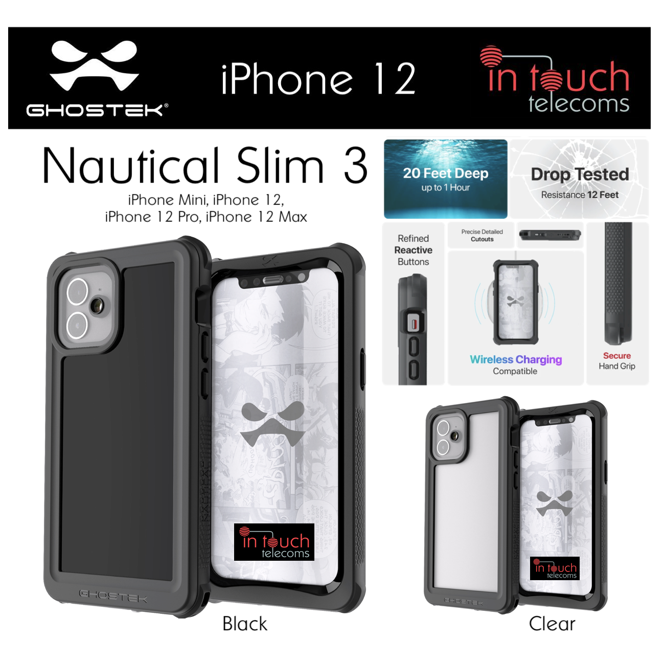 Ghostek Nautical 3 Case for iPhone 12 Pro 6.1 | Military Grade 360°