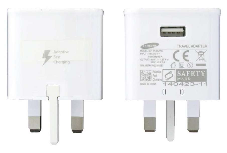 Samsung Original USB Fast Charger UK 3-Pin Adapter/Plug