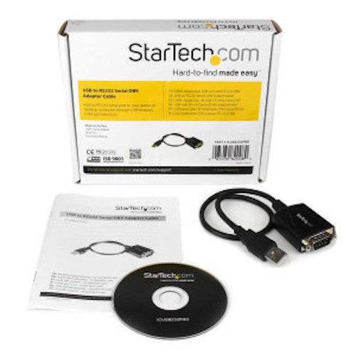 StarTech.com USB to RS232 Serial DB9 Adapter Cable with COM Retention | 1 ft
