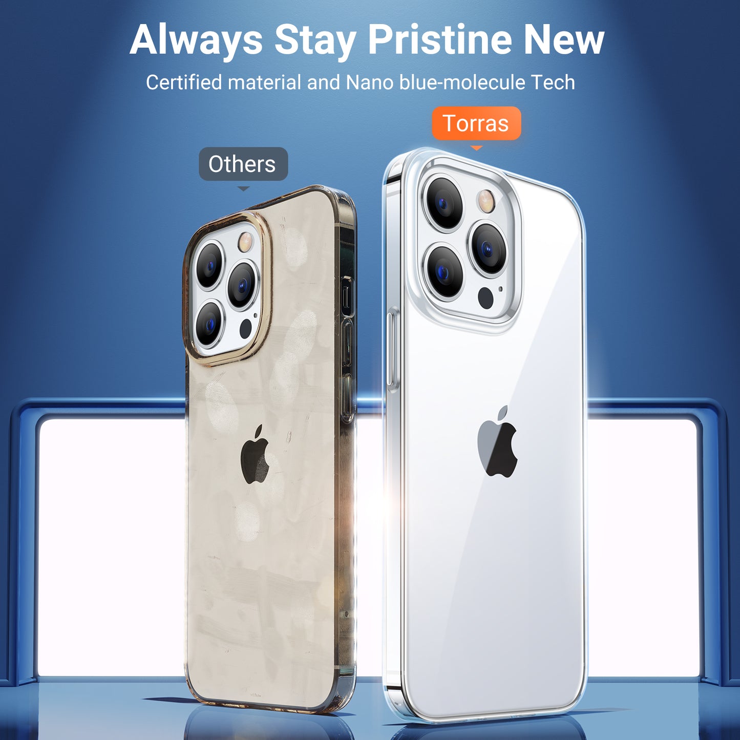 TORRAS Crystal Clear iPhone 13 | Military Grade Shockproof