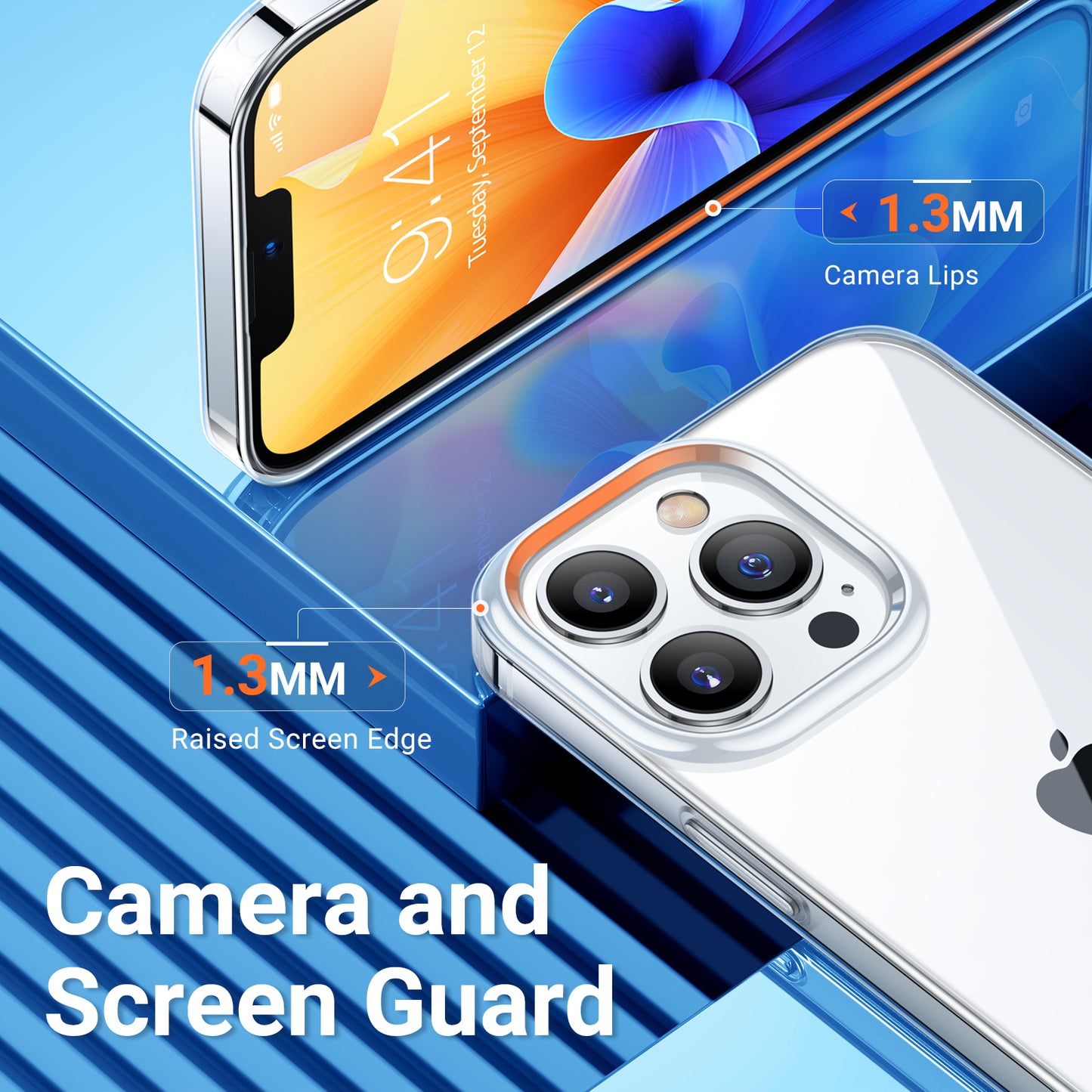 TORRAS Crystal Clear iPhone 13 | Military Grade Shockproof