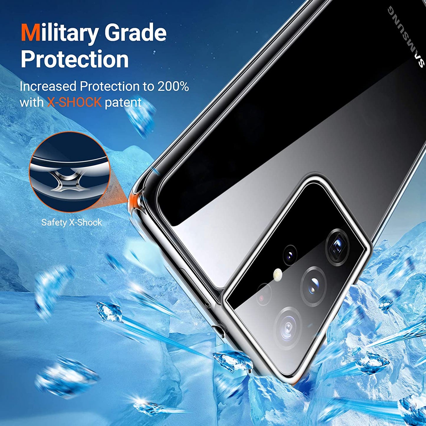 TORRAS Diamond Clear for Samsung Galaxy S21, S21+, S21 Ultra | Military Grade