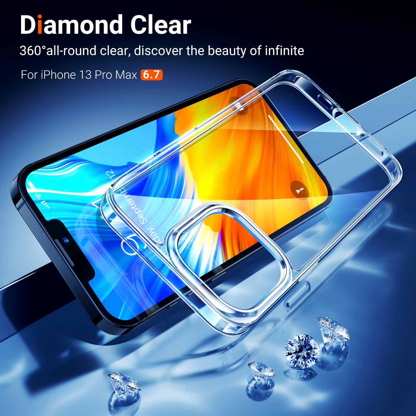 TORRAS Diamond Clear for iPhone 13 | Military Grade