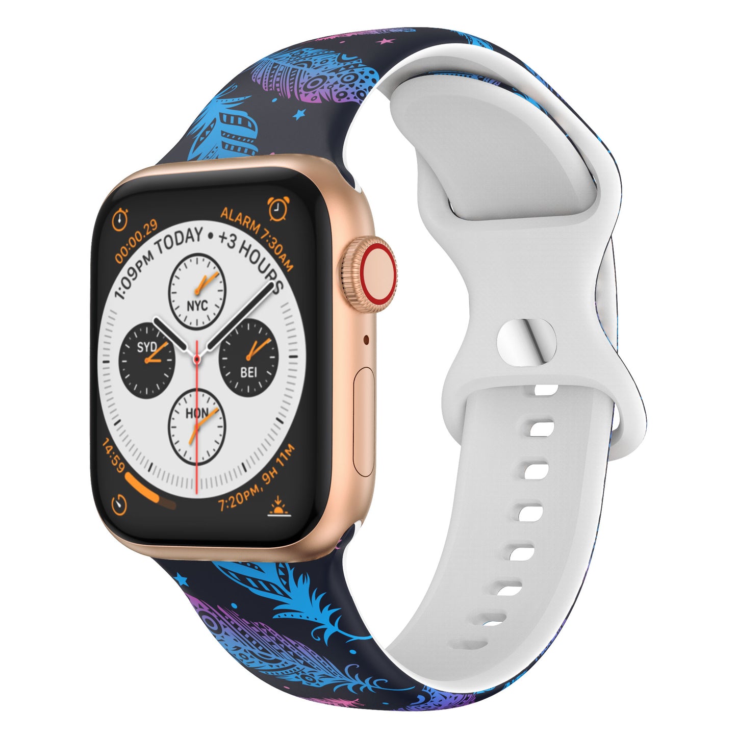 Silicone 8 Buckle Strap | Compatible with Apple Watch 38mm to 42mm