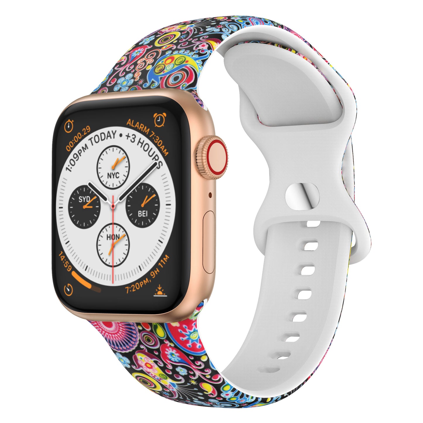 Silicone 8 Buckle Strap | Compatible with Apple Watch 38mm to 42mm