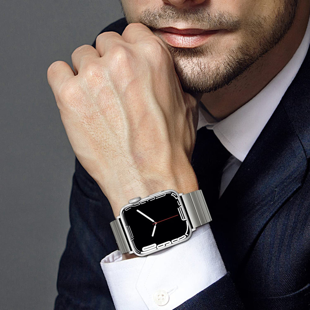 Steel 4 Beads Solid Metal Strap | Compatible with Apple Watch 38mm to 42mm