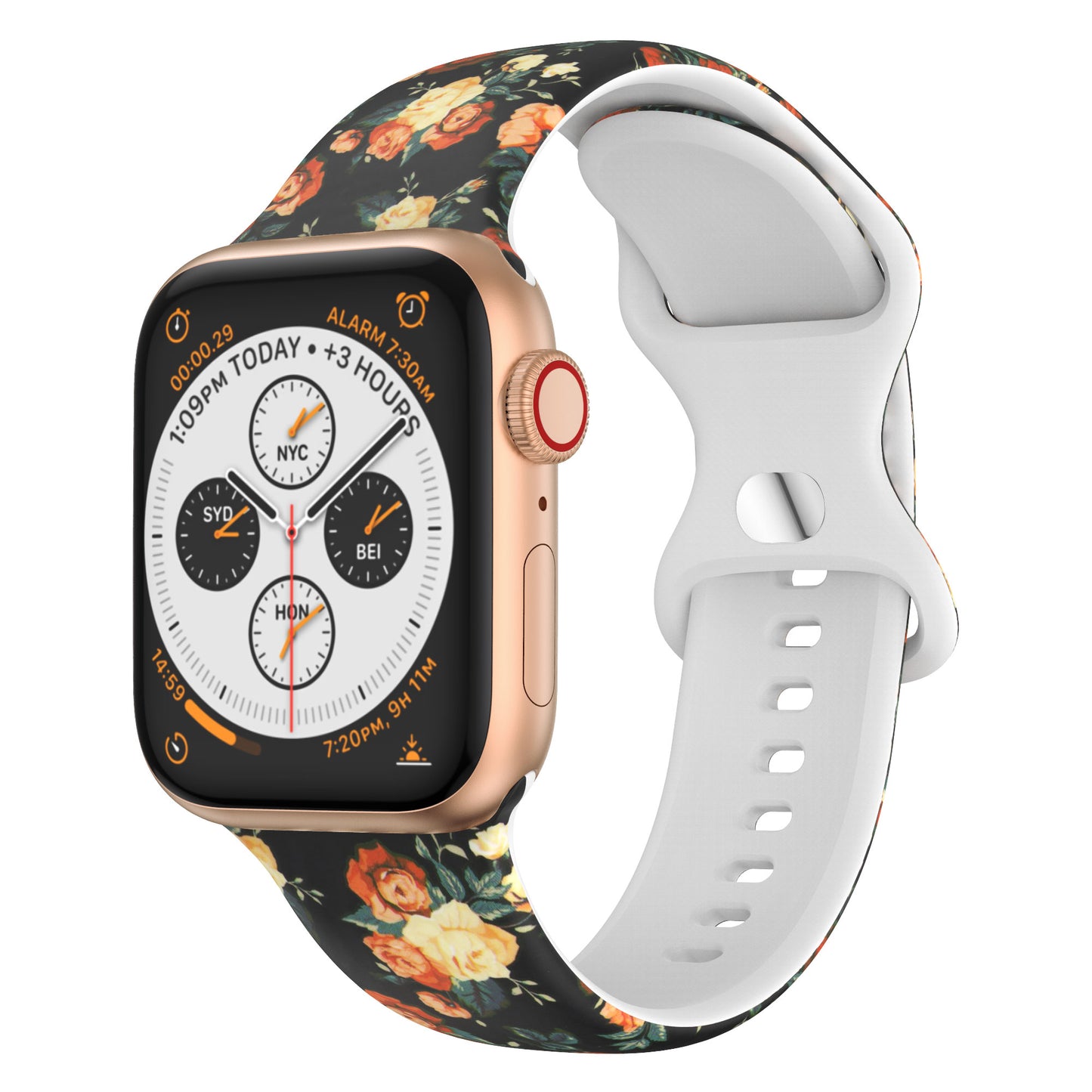 Silicone 8 Buckle Strap | Compatible with Apple Watch 38mm to 42mm