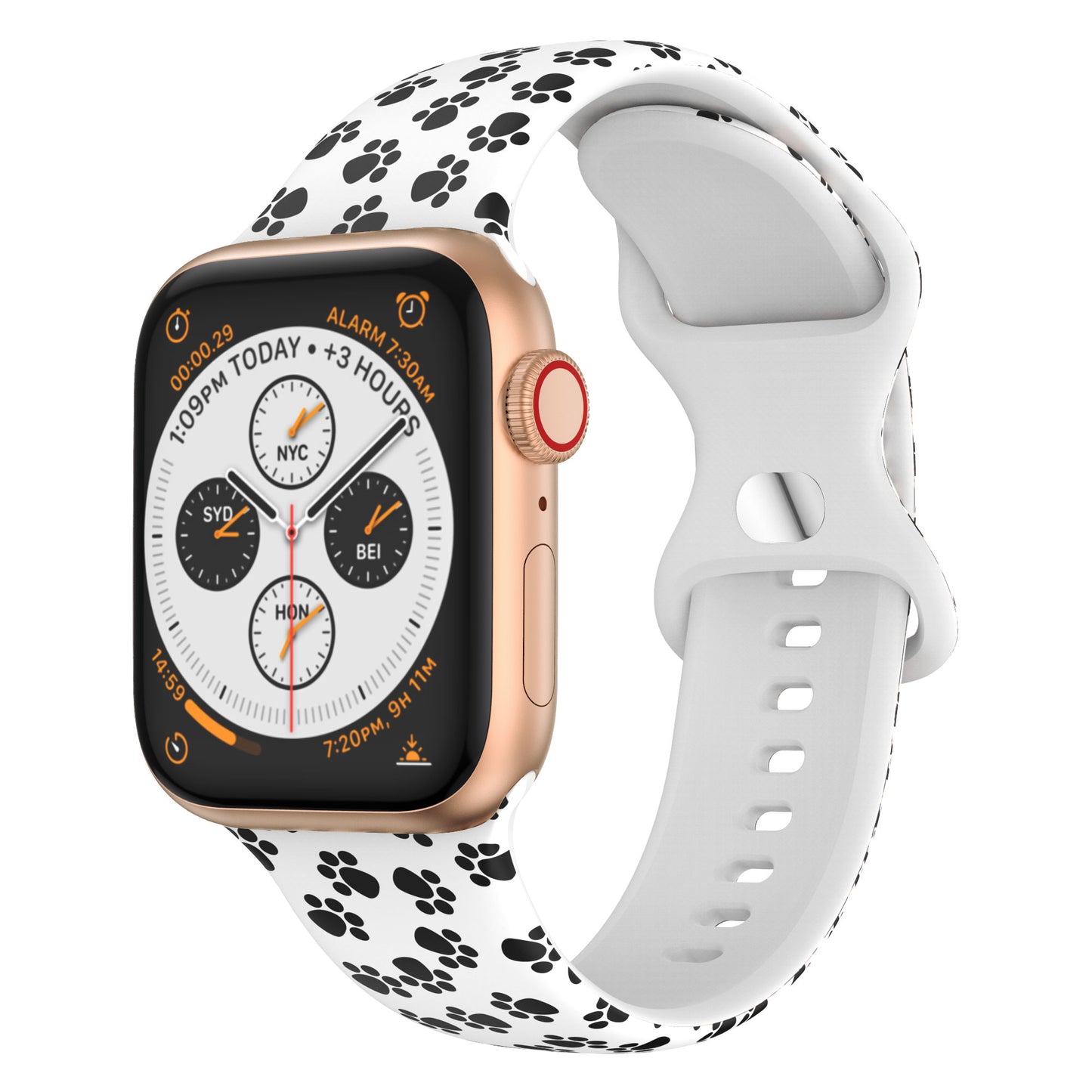 Silicone 8 Buckle Strap | Compatible with Apple Watch 38mm to 42mm