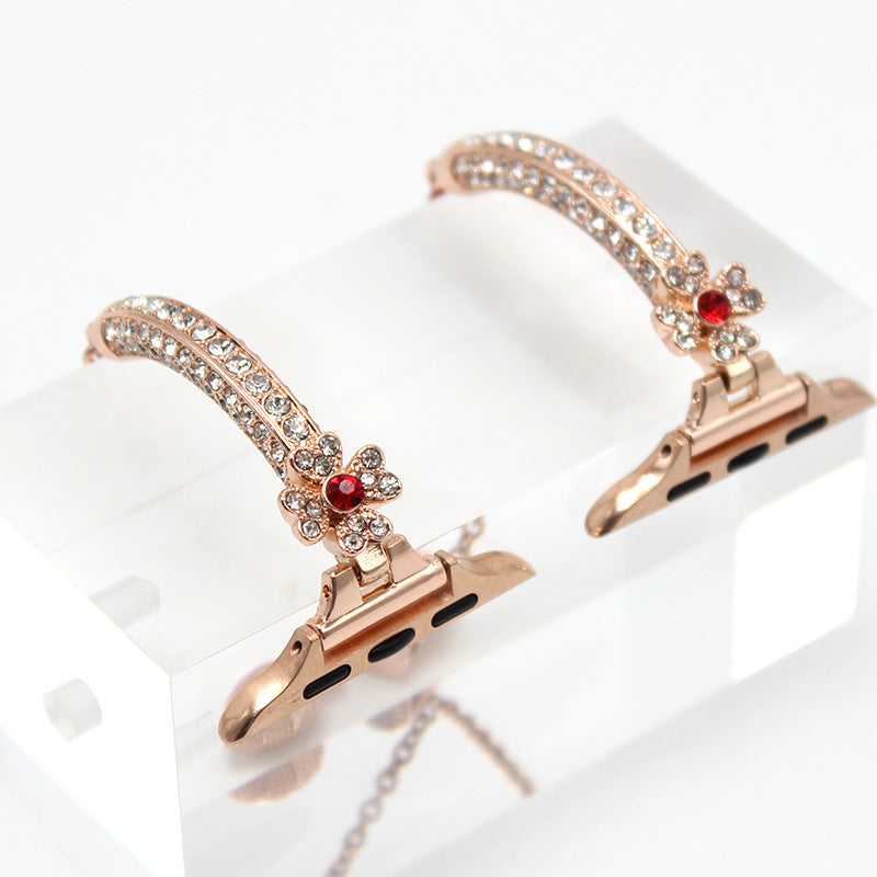 Clover Diamond Alloy Watch Bracelet | Compatible with Apple Watch 38mm to 45mm