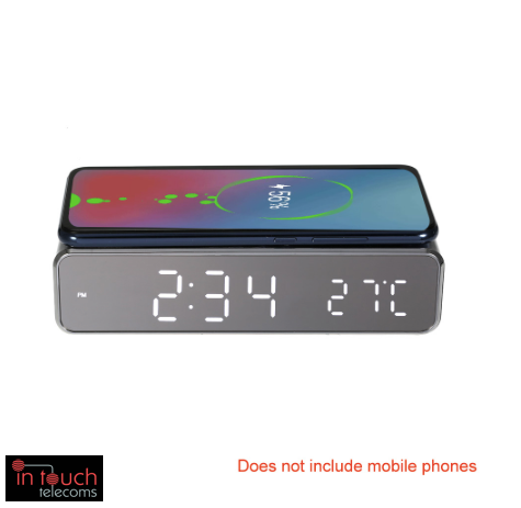 LED Digital Alarm Clock with Wireless QI Charger | Samsung / iPhone