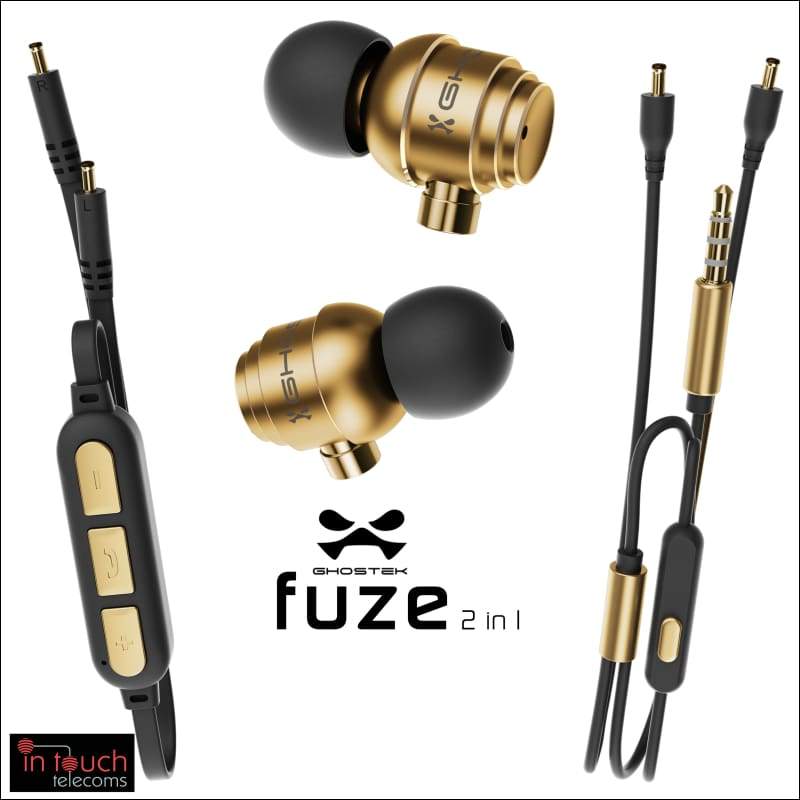 Ghostek Fuze Wired & Wireless Water Resistant Headphones | Bluetooth V4.2