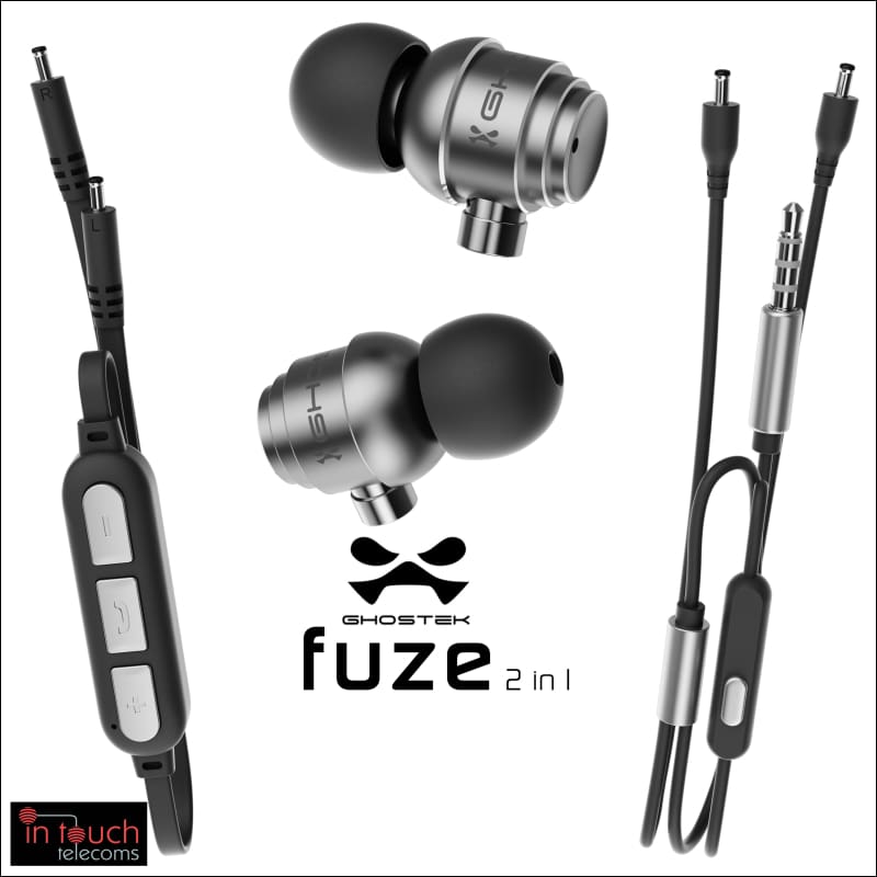 Ghostek Fuze Wired & Wireless Water Resistant Headphones | Bluetooth V4.2