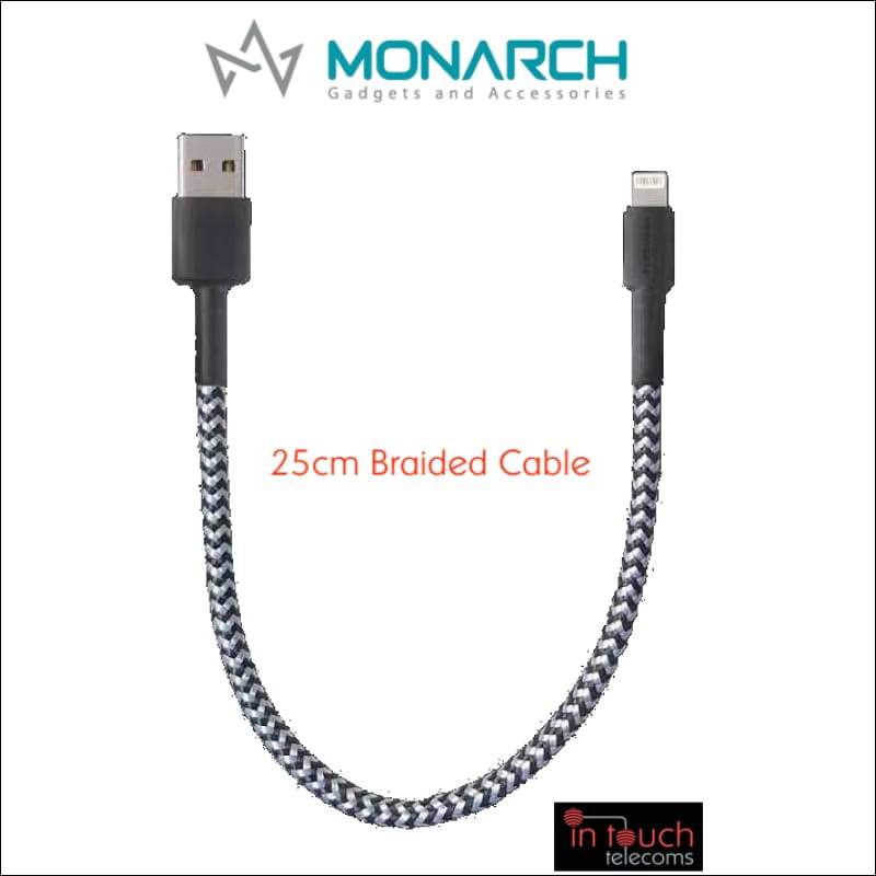 Monarch Braided Lightning Charging Cable for iPhone | 0.25, 2 & 3 Metres