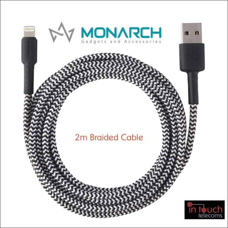 Monarch Braided Lightning Charging Cable for iPhone | 0.25, 2 & 3 Metres