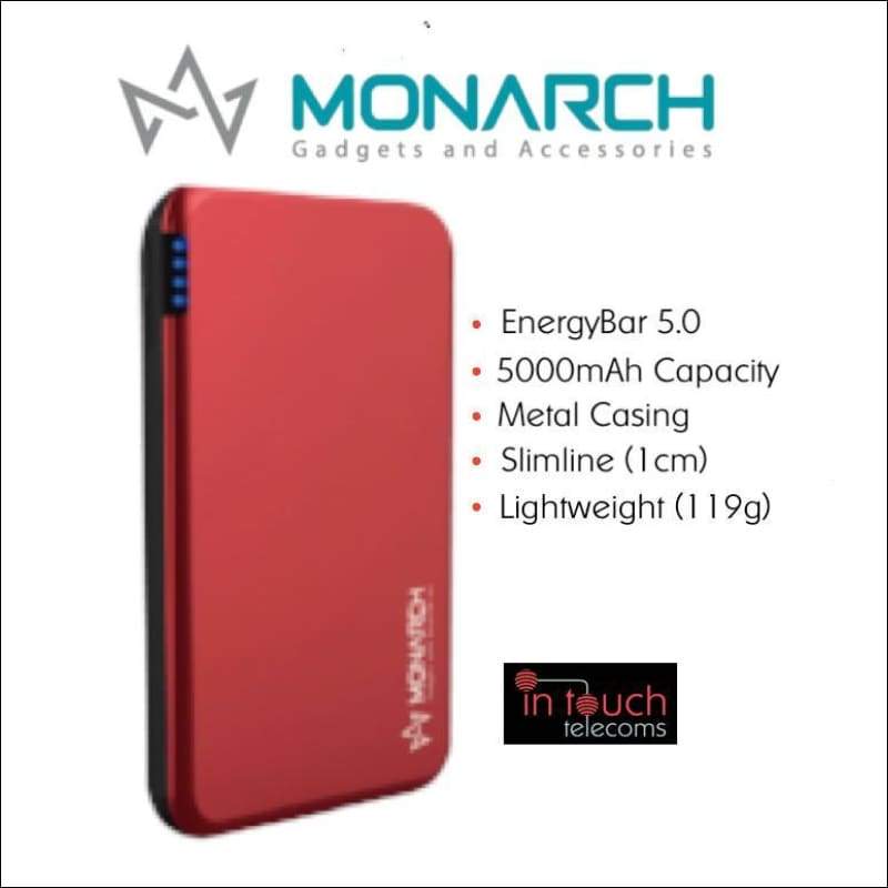 Monarch Gadgets Metal 5000mAh Rechargeable Power Bank | Fast Charge