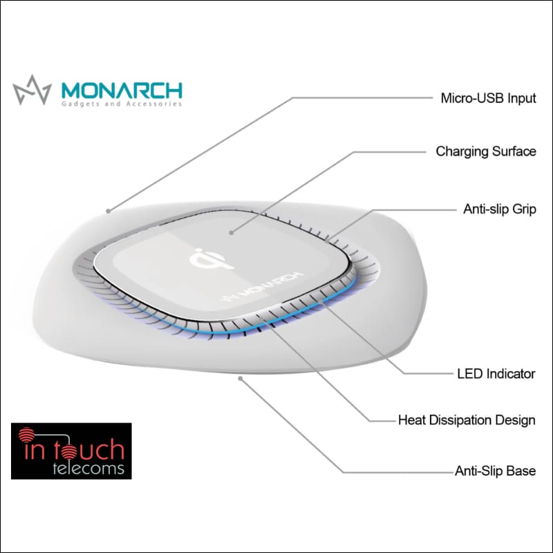 Monarch PowerBase Q1 Qi Wireless Charging Pad | Fast Charge