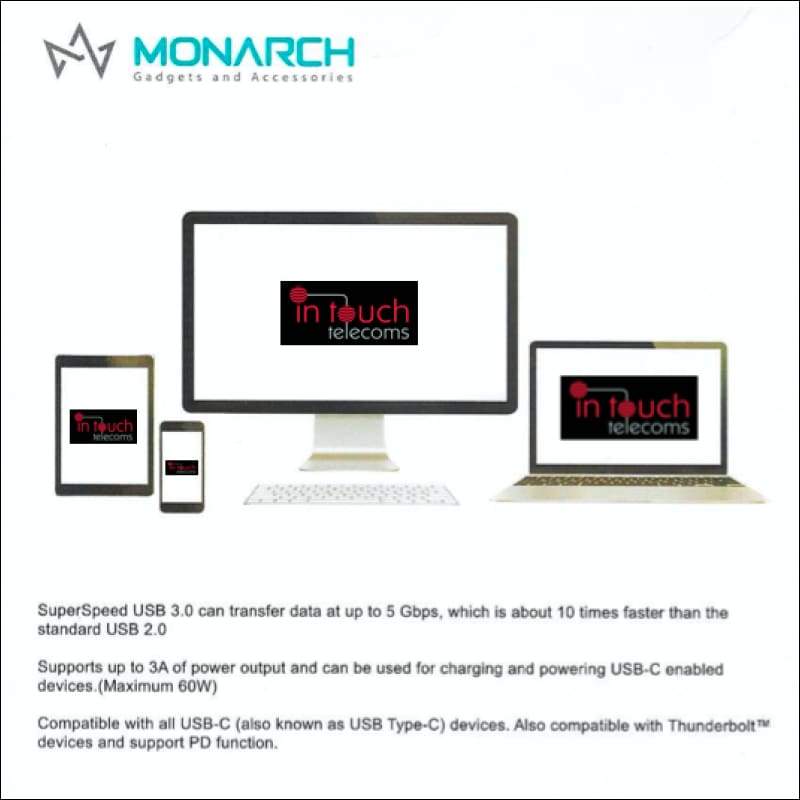 Monarch USB 3.0 Type-C to Type-C 1.5m Cable | Suitable for Charging MacBook