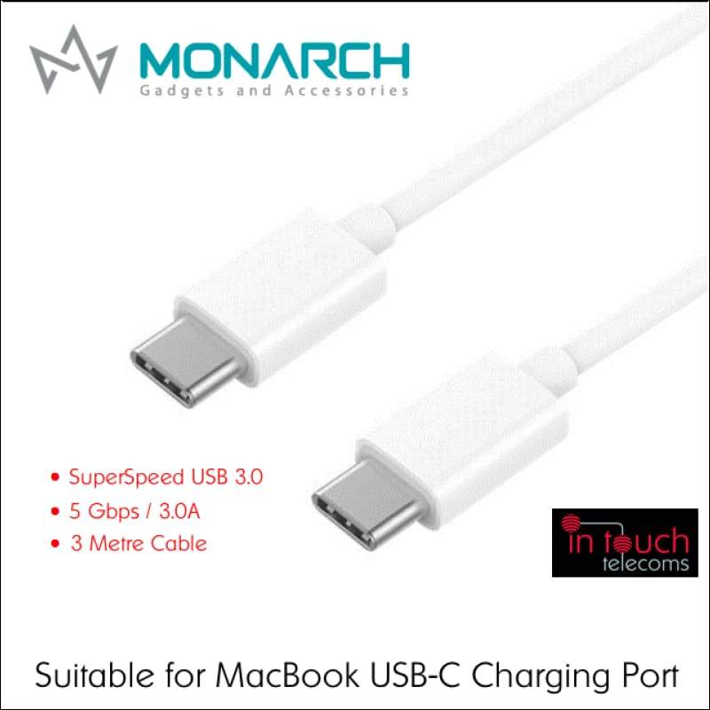 Monarch USB 3.0 Type-C to Type-C 3m Cable | Suitable for Charging MacBook