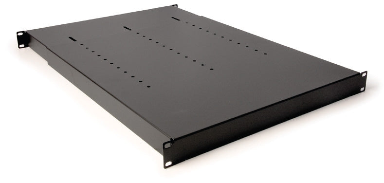 Prism 1U Adjustable Shelf (Black Only) — official manufacturer accessory image; range illustration.