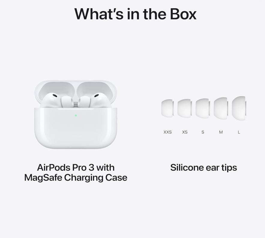 Apple AirPods Pro 3 Wireless Earbuds With Active Noise Cancellation