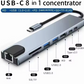 USB-C 8 Port Hub |  HDMI 4K, PD100W, 1Gbps RJ45, SD/TF Reader, USB-C 3.1, USB 3.0, USB 2.0
