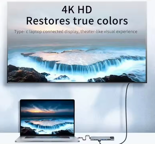 USB-C 8 Port Hub |  HDMI 4K, PD100W, 1Gbps RJ45, SD/TF Reader, USB-C 3.1, USB 3.0, USB 2.0