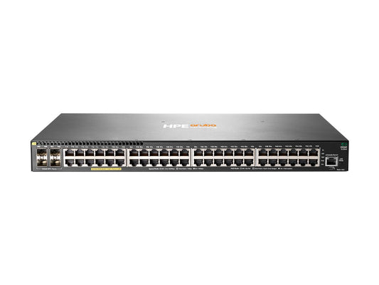 HPE Aruba Networking 2930F 48G PoE+ 4SFP+ Switch — front view